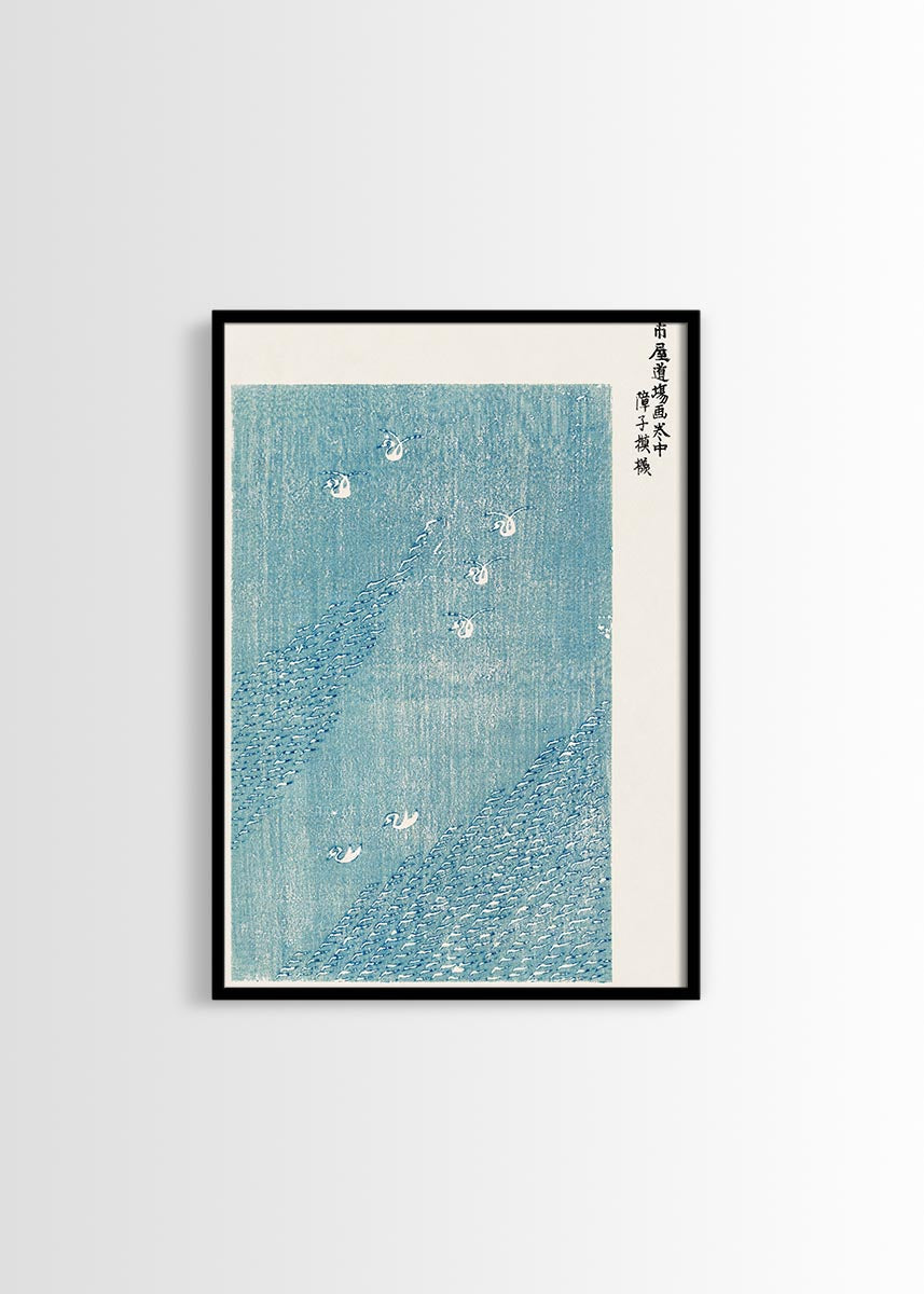 Woodblock Print Blue by Taguchi Tomoki poster