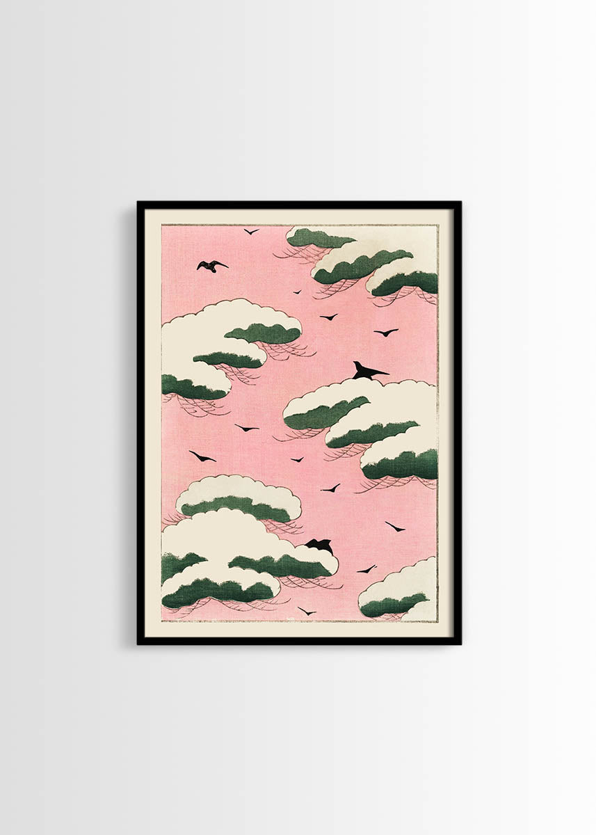 Pink sky by Watanabe Seitei poster