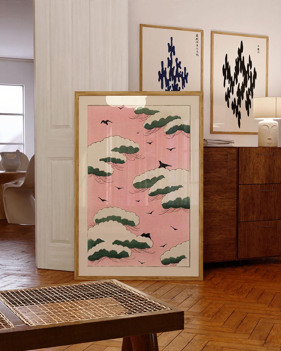 Pink sky by Watanabe Seitei poster