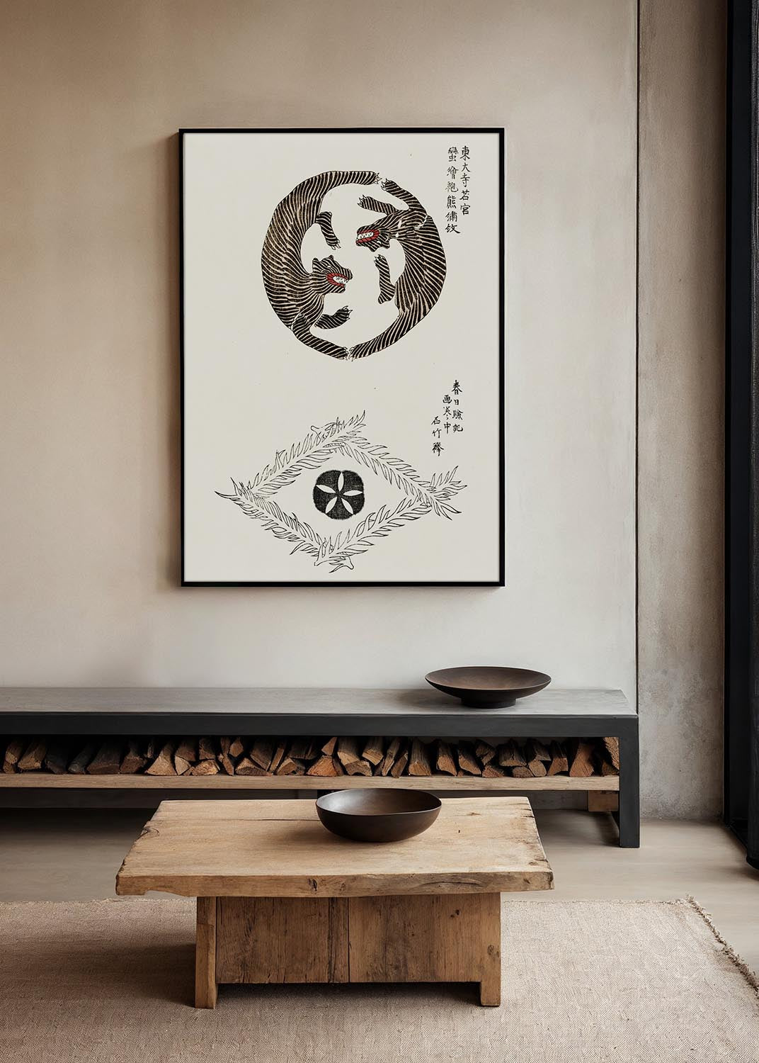 Woodblock tigers by Taguchi Tomoki poster